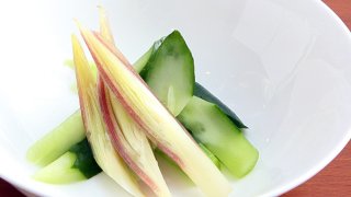 「キュウリとミョウガのシードル漬物」これはオトナの浅漬け