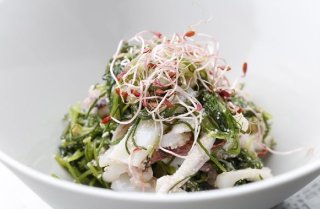 「オカヒジキ、ヤリイカ、タラコの和え物」食感がクセになる