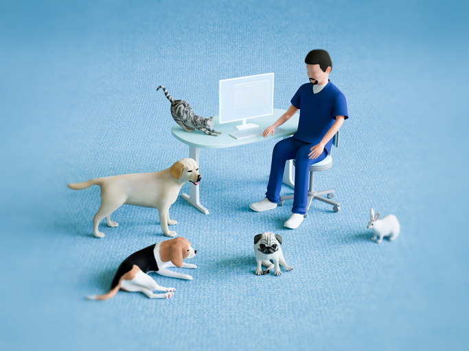 動物病院で「おかあさん」デビュー（写真:iStock）