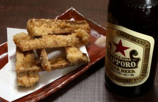 「特大ゴボウの唐揚げ」ばくばく食べてしまうこと必至…！