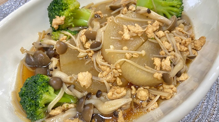 大根・きのこ・ブロッコリーのボリュームおかず