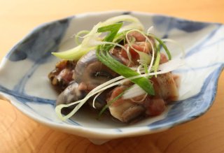「つぶ貝 酒盗和え」スーパーのつぶ貝にひと手間加えるだけ