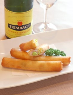 「エビとトウモロコシの春巻き」旬の素材の味を引き出して