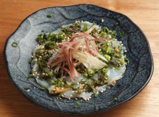 「水ダコの和風カルパッチョ」薬味たっぷりサラダ感覚で!