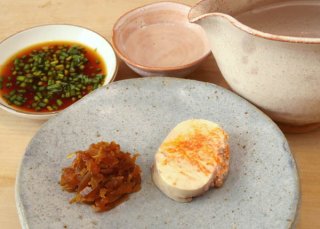 「あん肝の奈良漬け添え」まるでムース…奈良漬と相性抜群！