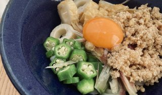 ほっぺた落ちる「鶏そぼろ」で温玉うどん♡ 2021.10.6(水)