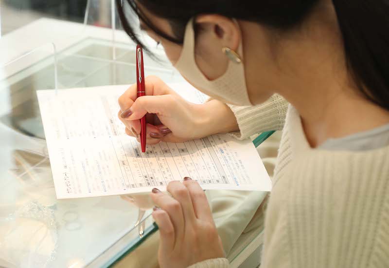 さっそくカウンセリングシートに記入！