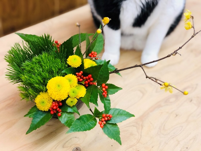 100均の美濃焼で手軽にお正月アレンジ　