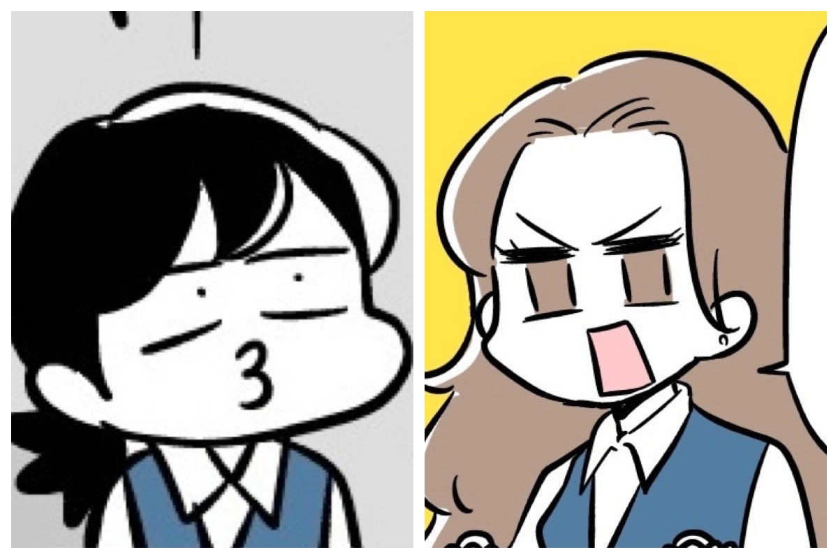 ダラ先輩、ギャルちゃん（漫画:若林杏樹）