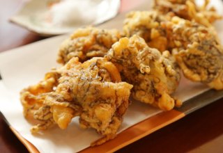 「もずくの天ぷら」スナック感覚でオリオンビールとご一緒に