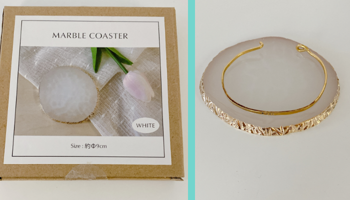 マーブルコースター カラー：ホワイト ¥330（税込=以下同）／（写真:canちゃん）