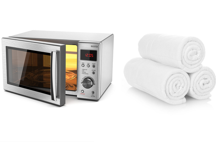 レンジとタオルで応急処置（写真:iStock）