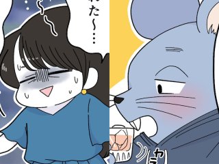 モジョ子、ネズきちくん（漫画:おくげちゃん）