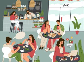 常連同士で仲良くなったり（写真:iStock）