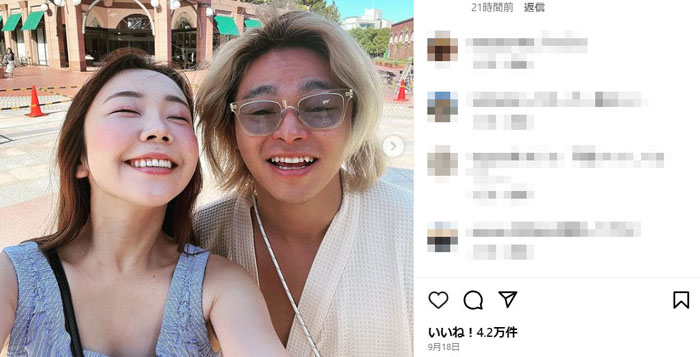 あやなん＆しばゆー夫婦／あやなんInstagramより