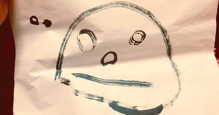 シンママ時代に長男が描いた元夫の似顔絵（写真:tumugi）