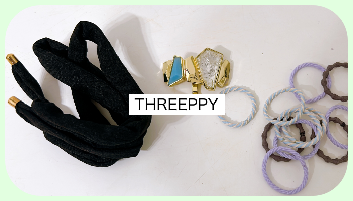 THREEPPYのヘアアクセサリー／各¥330（税込=以下同　編集部調べ）／（写真:canちゃん）  　