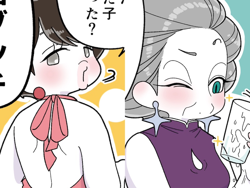 左からマキさん、ママ（漫画:おくげちゃん）