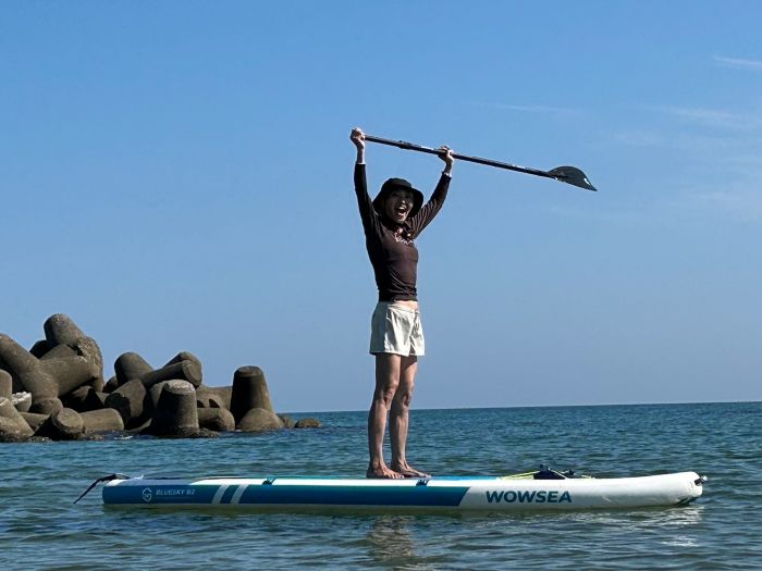 サーフィンはできないけどサップなら立てる！（写真:新井見枝香／無断転載禁止）